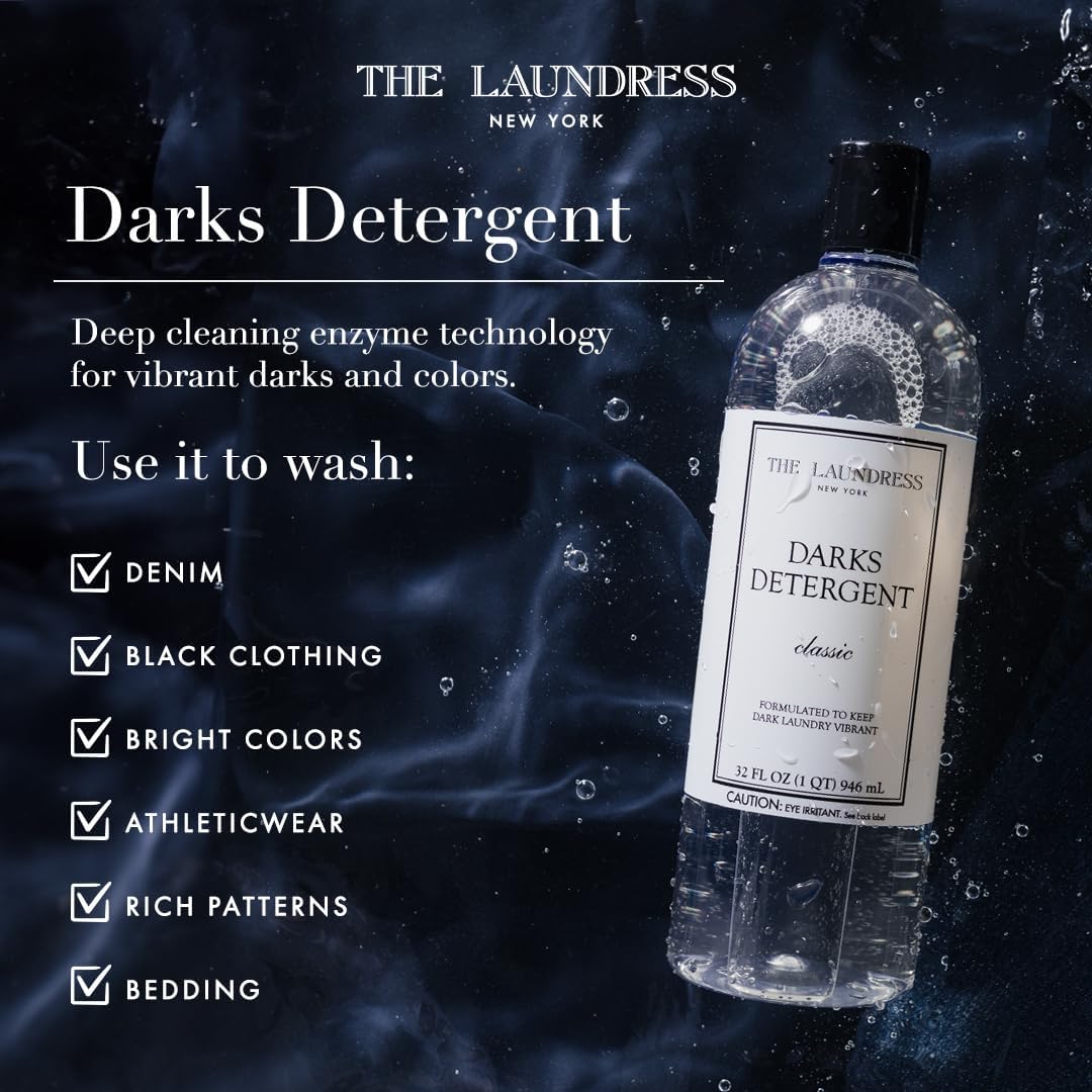 The Laundress Darks Detergent, Concentrated Laundry Detergent Liquid, For Rich Vibrant Colors, Tough on Stains, Classic Scent, 32 oz.