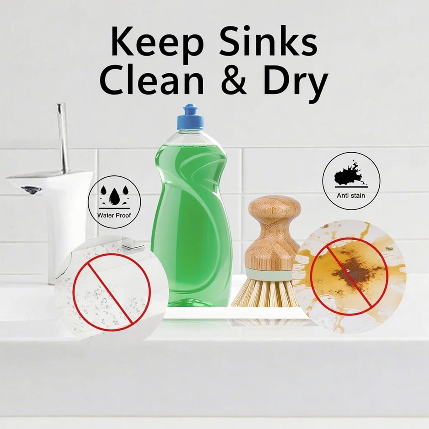 Mofason Silicone Sponge Holder, Tray for Soap and Sponge, Kitchen Sink Tray, Accessories to Help You Clean Kitchen Sink Sponge Rack（White, 2 Pack）