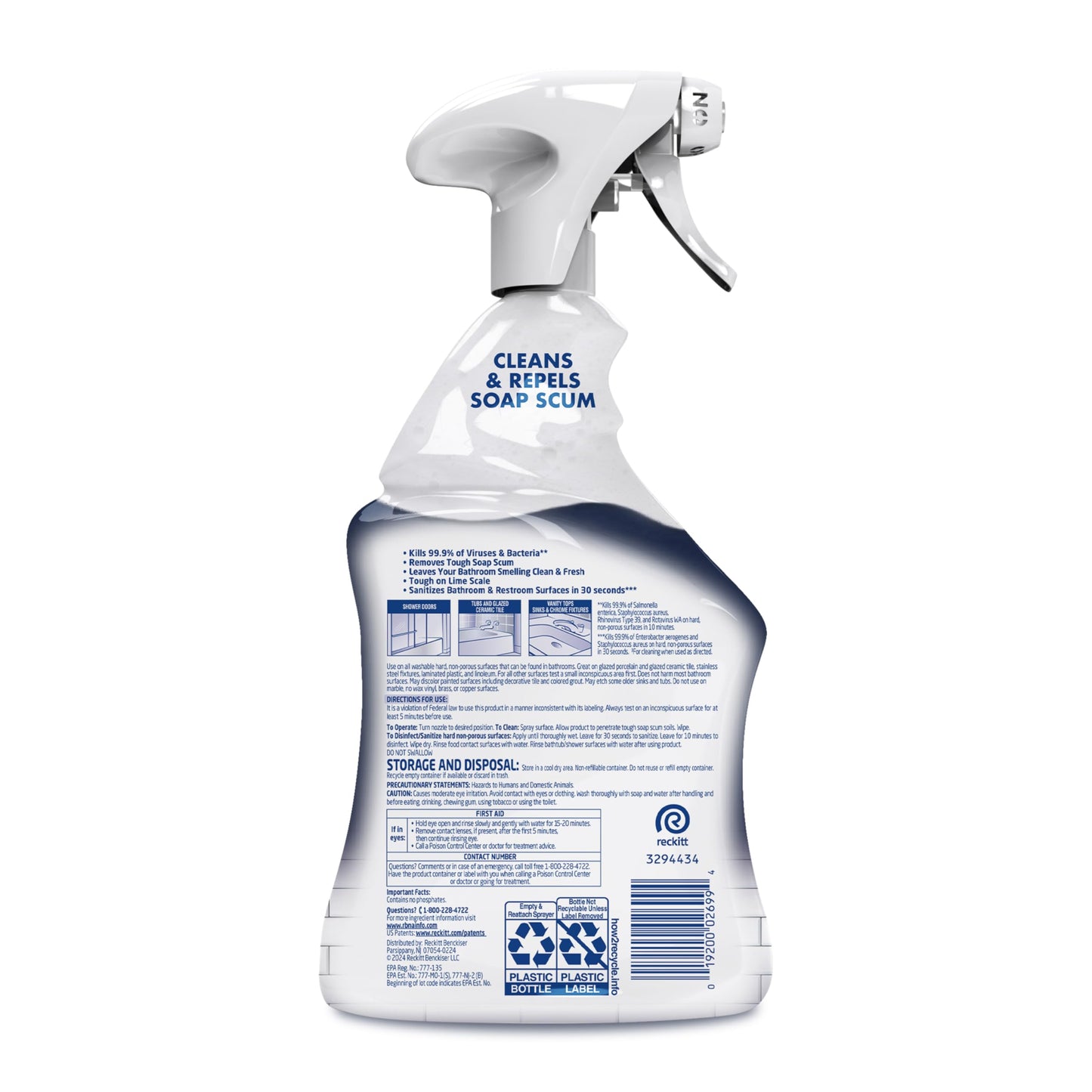 Lysol Power Foaming Bathroom Cleaner, Multipurpose Cleaner for Showers, Bathtubs, Sinks
