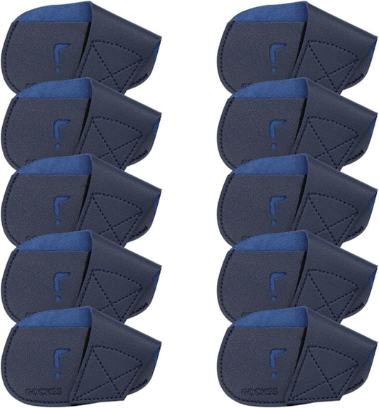I Golf Iron Headcovers 10pcs PU Fit Both Right-Handed Clubs Golf Club Protector for Titleist