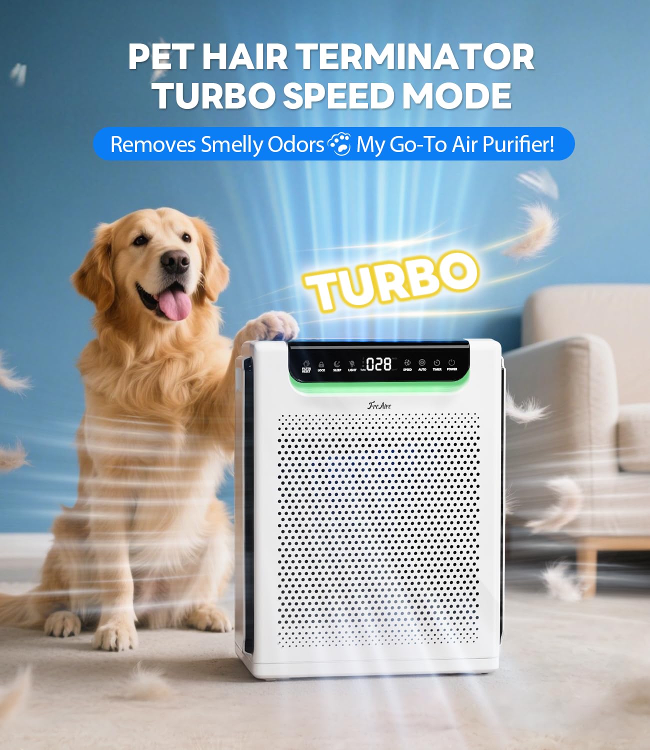 Air Purifiers for Home Large Room, Cover Up to 2600 Ft² with Washable Filters, Powerful Turbo Mode