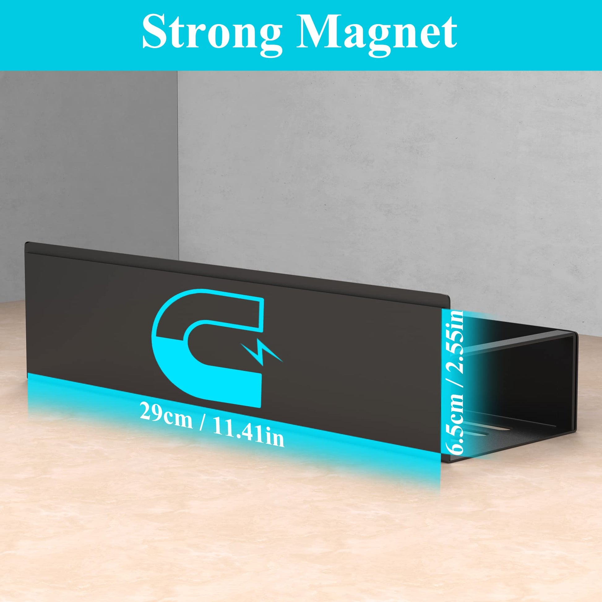 HuggieGems Metal Magnetic Spice Rack for Refrigerator Black, 4 Pack