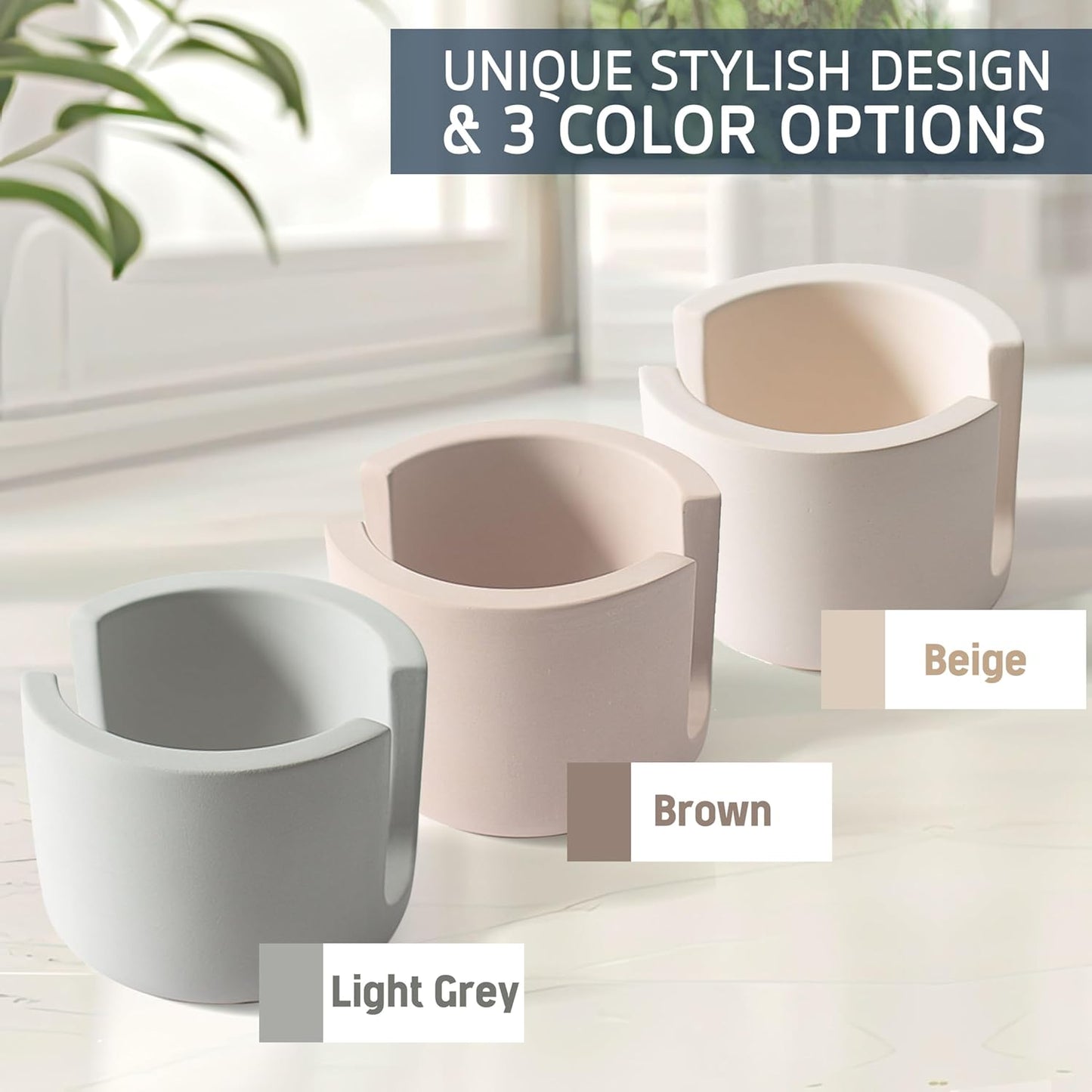 MOPHONICHOME Sponge Holder, Stone Sponge Holder for Kitchen Sink - Diatomite Kitchen Sink Caddy, Quick Dry, Super Absorbent, Modern Design, Cream