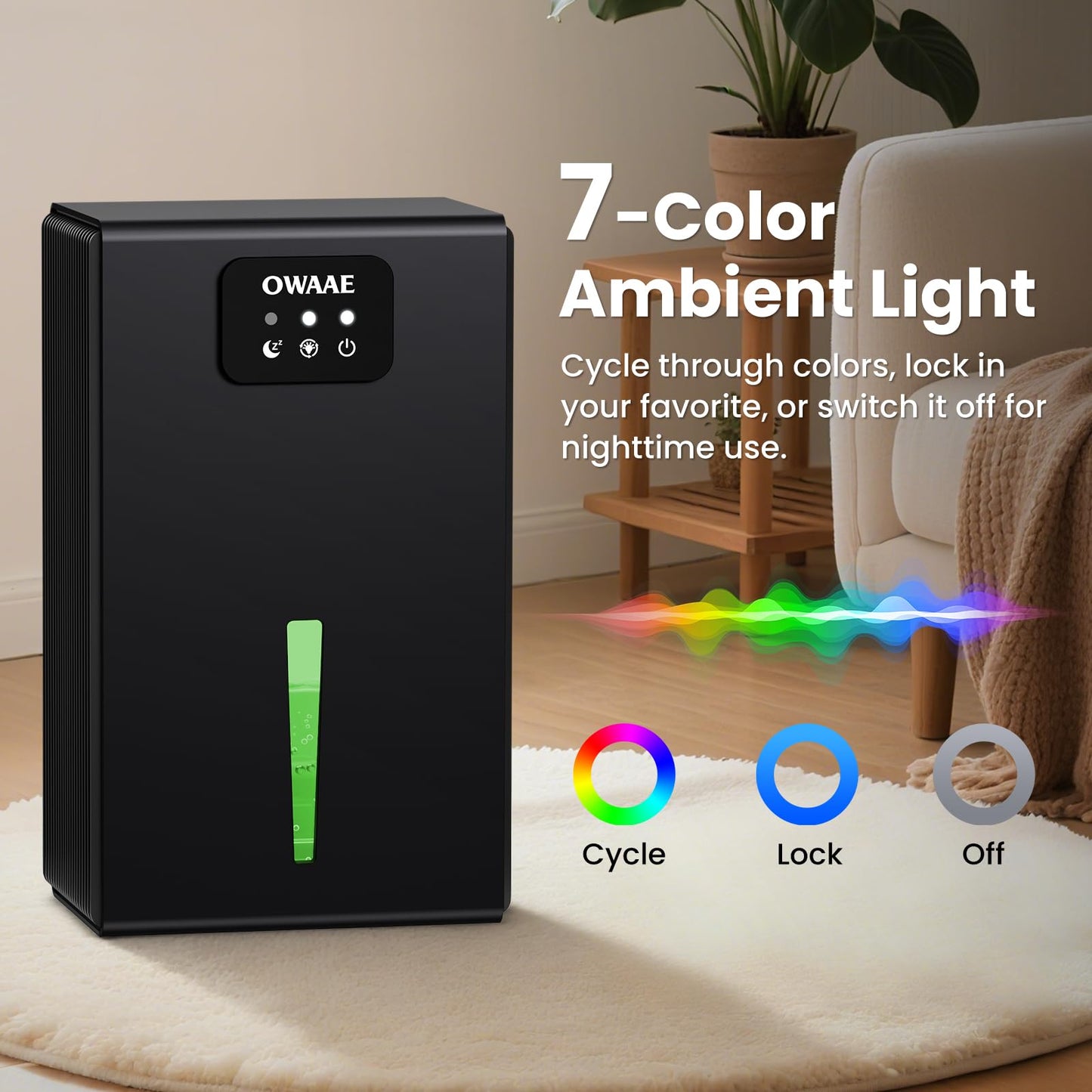 OWAAE Dehumidifier for Home with Auto Shutoff Sleep Mode, 1000 Sq Ft