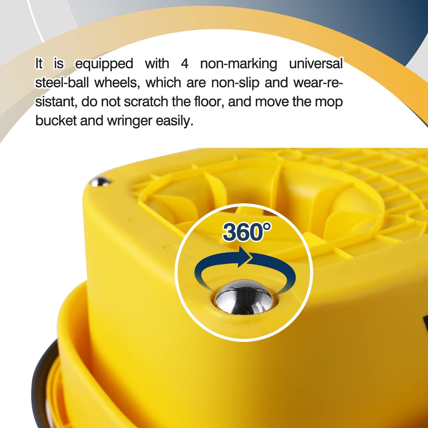Yocada Commercial Mop Bucket with Wringer Portable Collapsible