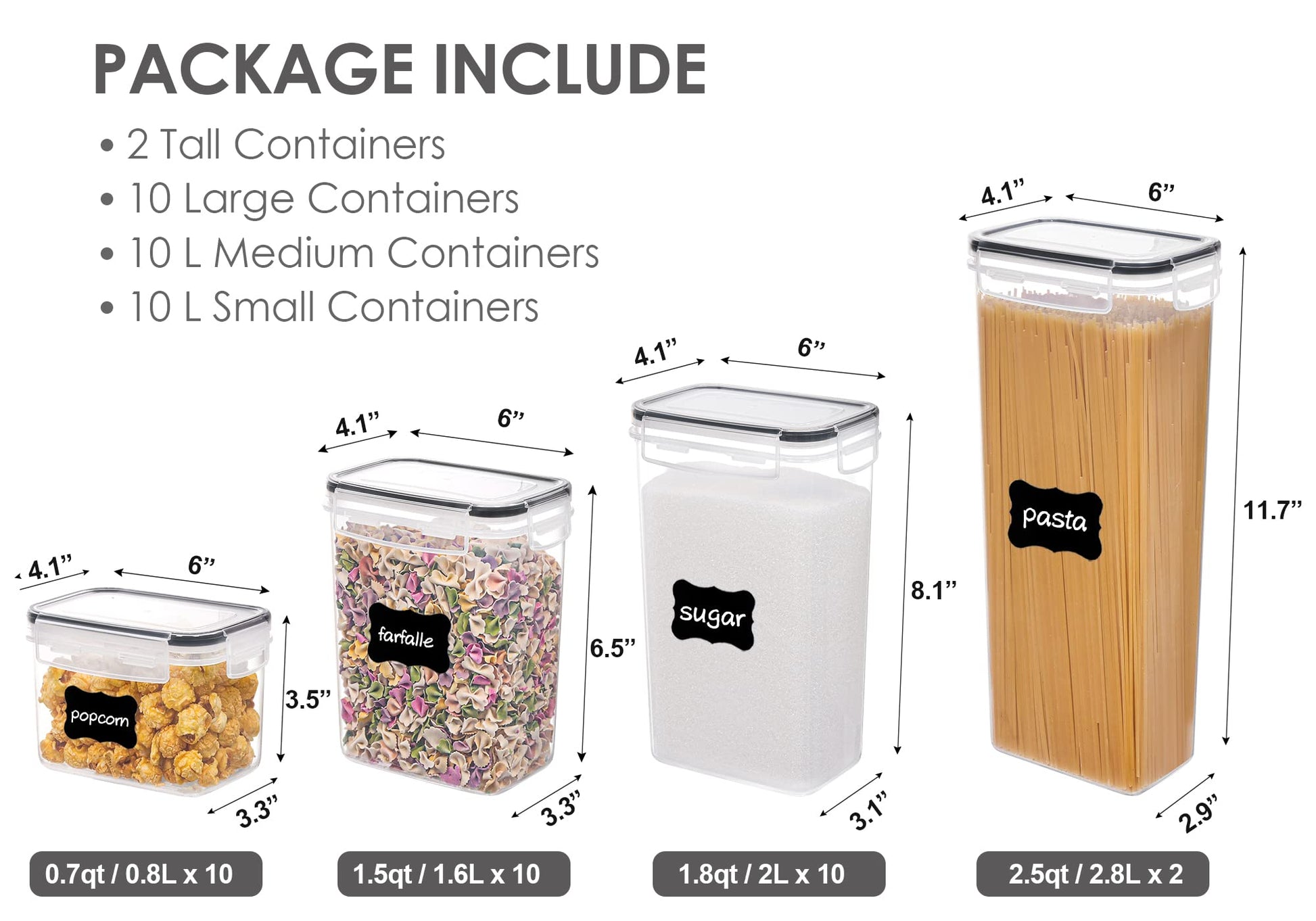 Vtopmart 32pcs Airtight Food Storage Containers Set, BPA Free Plastic Kitchen and Pantry