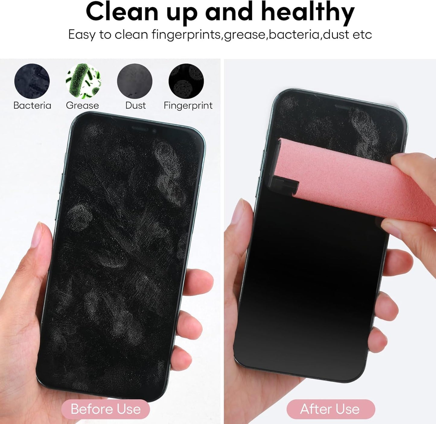Fingerprint Proof Screen Cleaner,3 in 1Touchscreen Mist Cleaner Spray Wipe Cleaner,Safe for All Phones, Computer, Laptop, Tablet and Car Screen(Grey Pink)