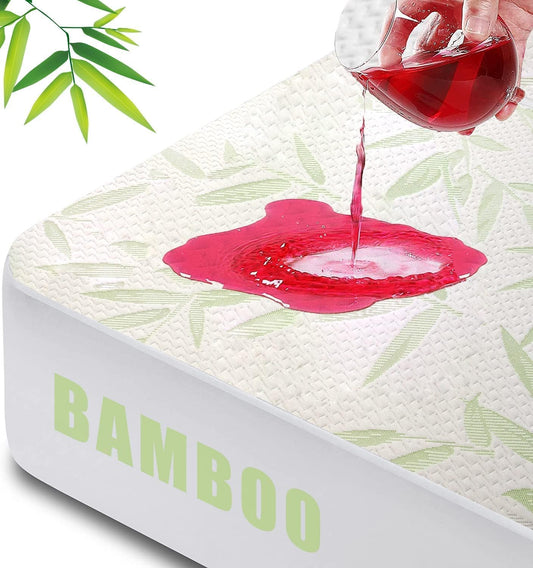 King Mattress Protector Waterproof Mattress Pad Washable Bamboo Rayon Mattress Cover Breathable