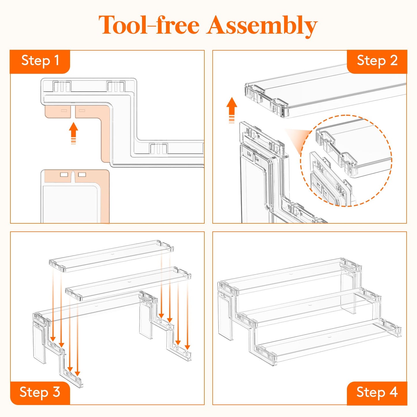 Lifewit 12″ Spice Rack, Perfume Cologne Stand,Tool-Free Assembly, 1 Pcs