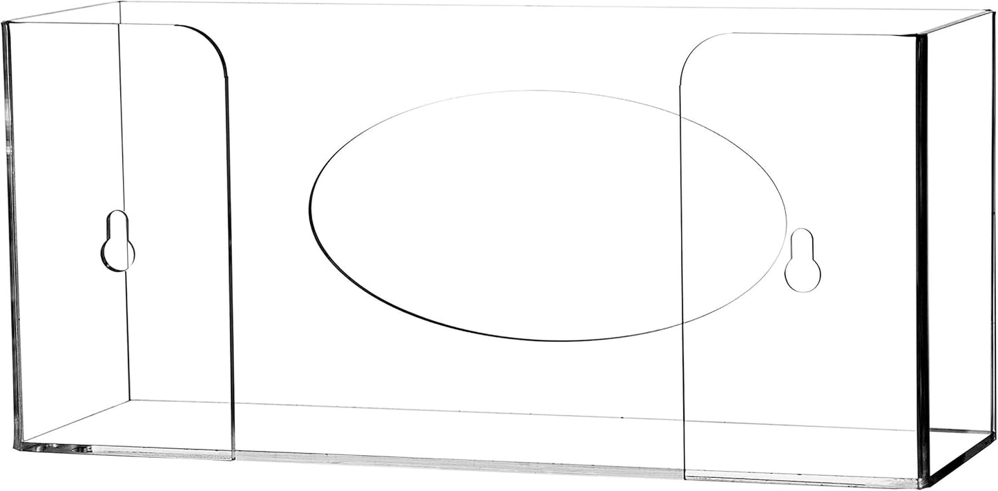 Cq acrylic Clear Wall Floating Glove Rack and Glove Box Dispenser Holder 10"x6.25"x4" Pack of 1