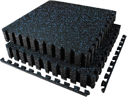 AIRHOP 0.56in Thick 48 Sq Ft Exercise Equipment Mats, 12 Tiles Upgraded Rubber Top with High