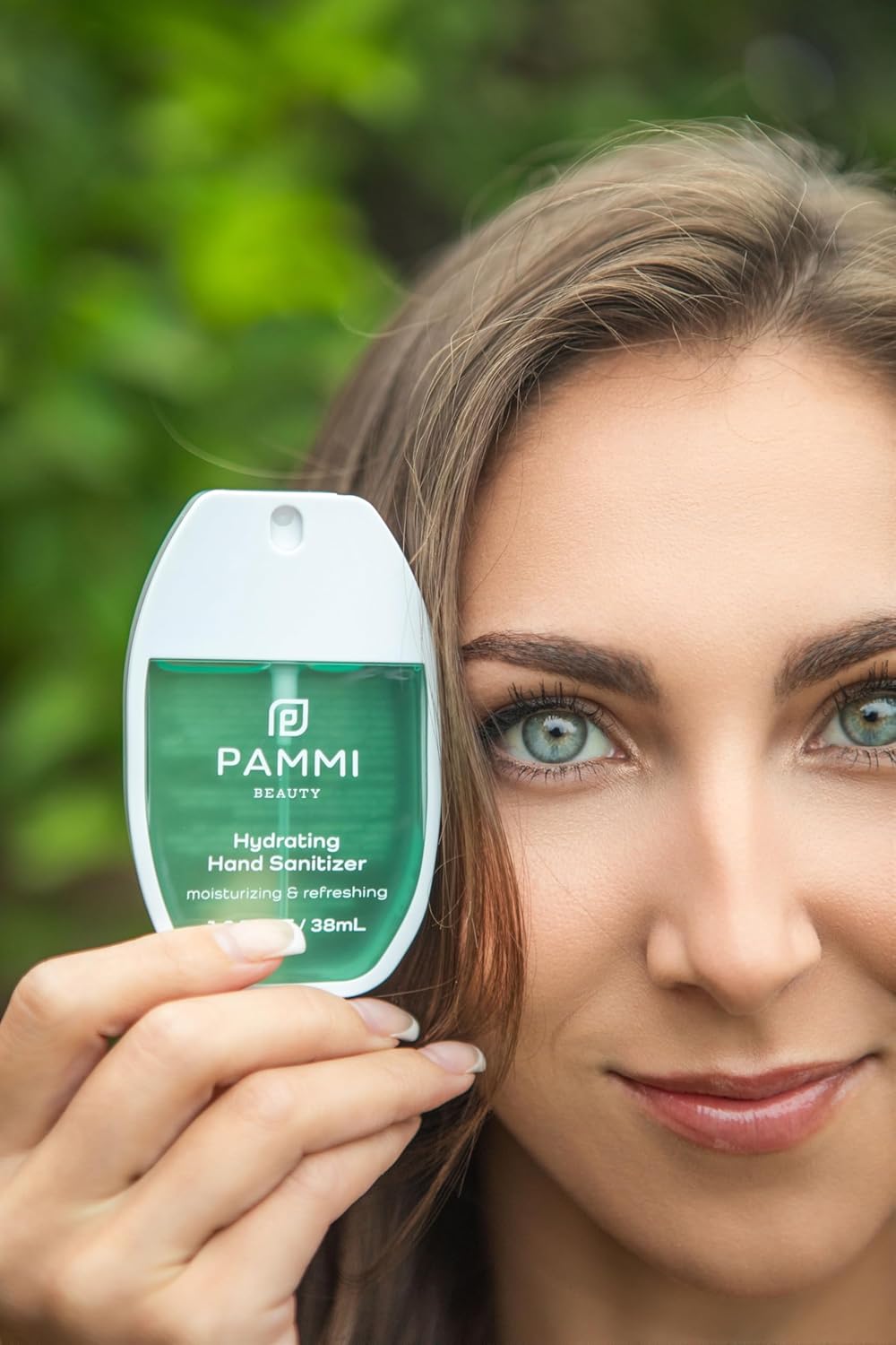 PAMMI Power Mist Hydrating Hand Sanitizer Spray, Portable Travel Size Pocket Hand Sanitizer, Scented Handsanitizer Mini Spray For Car - 600 Sprays (3 Pack (Aloevera, Peach, Rose))