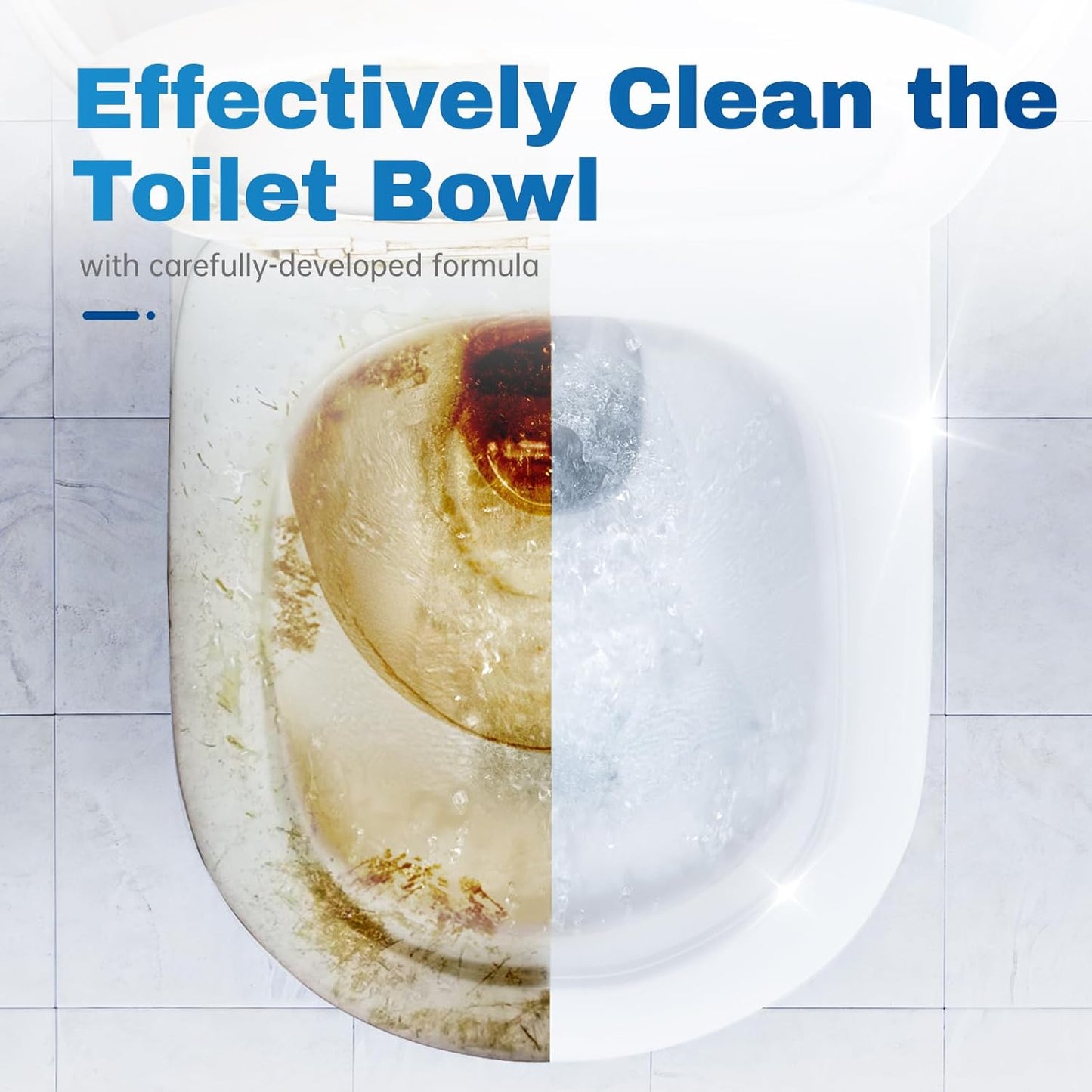 Vacplus Toilet Bowl Cleaner Tablets 20 PACK, Automatic Cleaners with Bleach, Slow-Releasing Toilet Tank Cleaners for Deodorizing & Descaling, Household Toilet Cleaners against Tough Stains