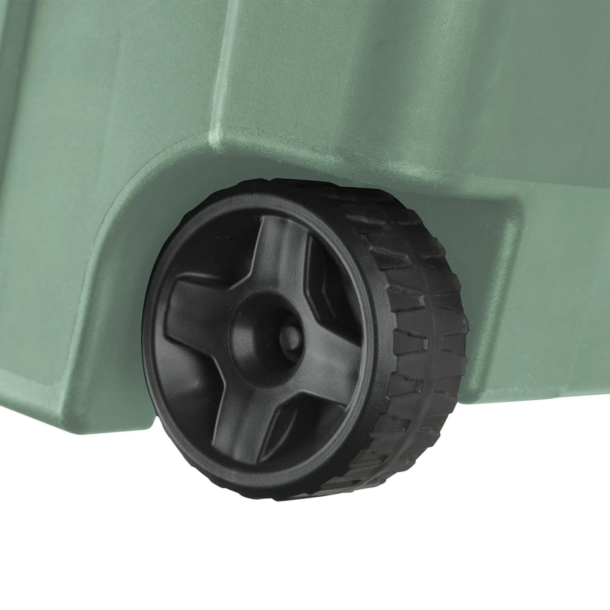 Ratiyae 40 Gallon Wheeled Industrial Tote, Rugged Plastic Storage Bin, Latch Lid, Light Green, 2