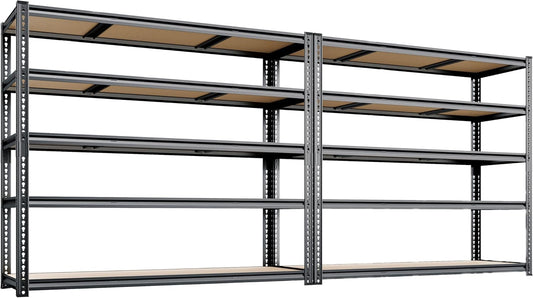 48"W Garage Shelving, 3050LBS Storage Shelves heavy duty, 5 Tier Metal Shelving Unit Adjustable