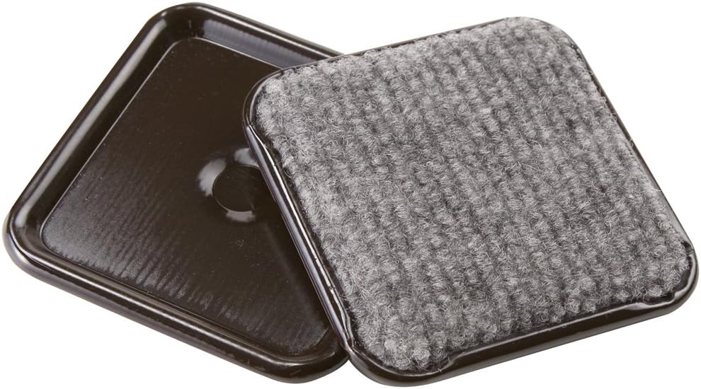 SoftTouch 2 1/2" Square Reusable Carpet Bottom Furniture Caster Cups to Protect Hardwood, Tile or Laminate Floors, Brown/Gray (4 Pack)