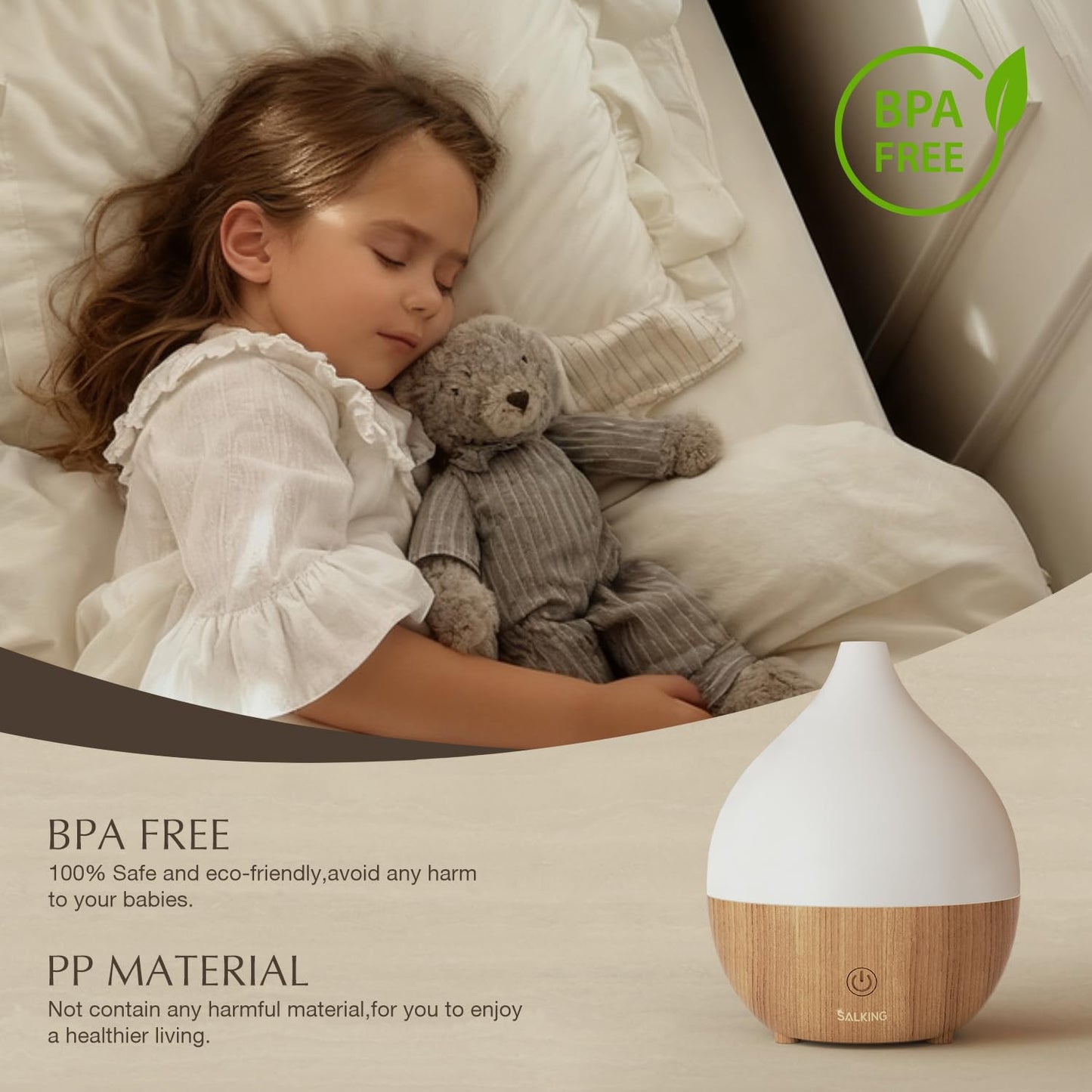 SALKING Essential Oil Diffuser for Home, 100ml Small Aromatherapy Diffuser
