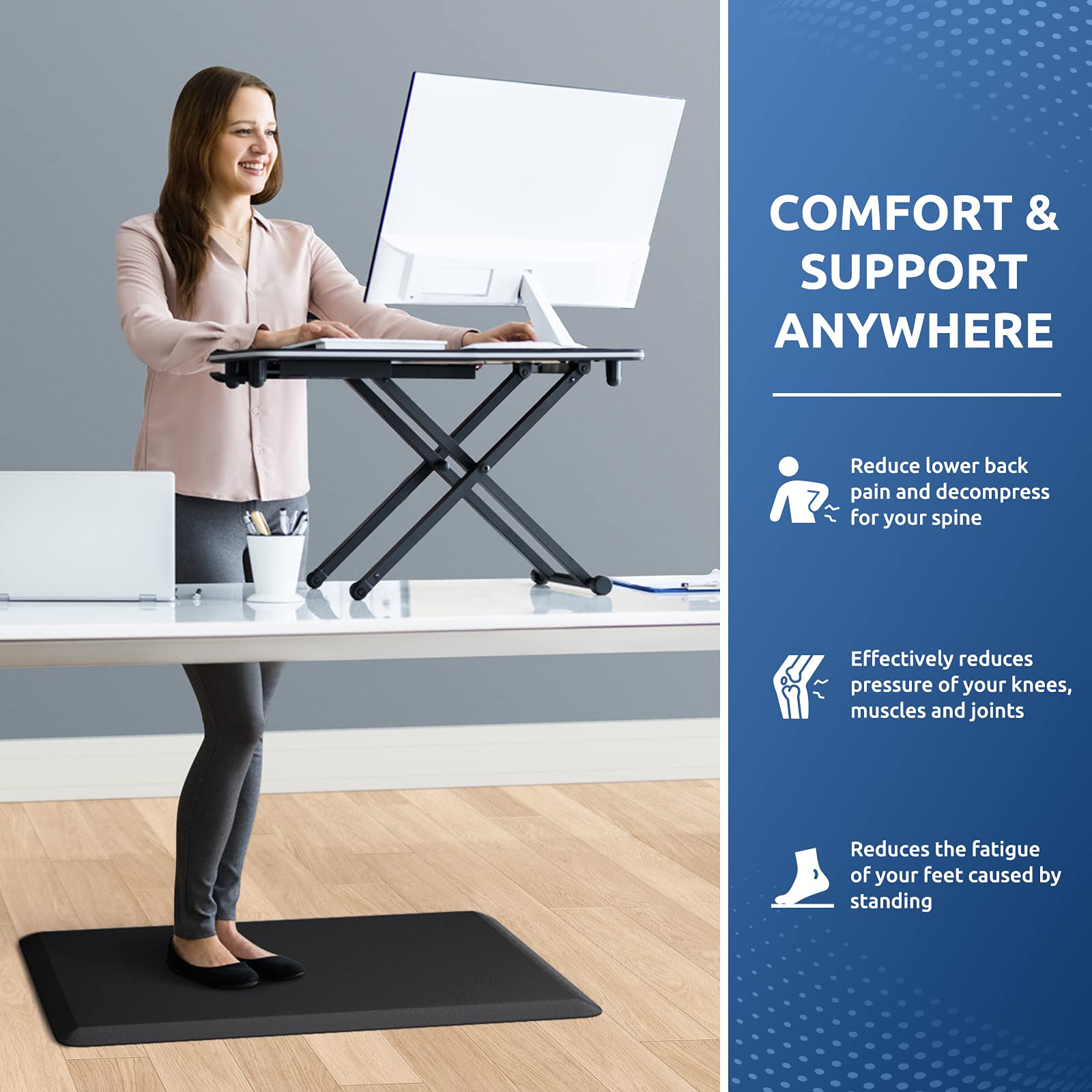 Kitchen Mat Cushioned Anti Fatigue Rug Standing and Comfort Floor Mats