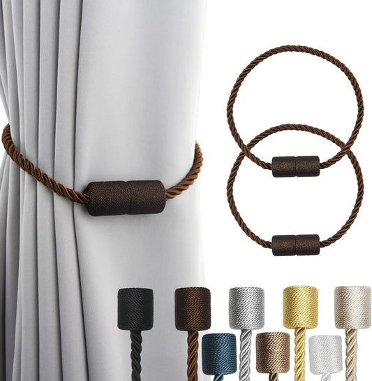 2 Pack Strong Magnetic Curtain Tiebacks Outdoor Elegant Decorative Tie Backs Modern Rope Tiebacks