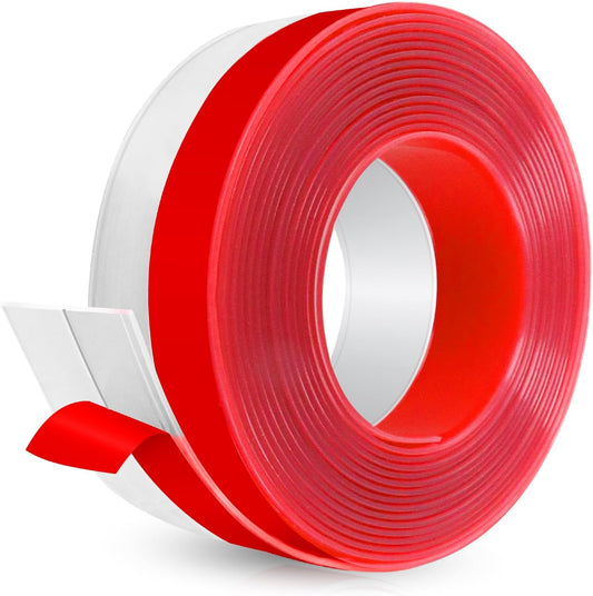 Weather Stripping Self Adhesive Door Draft Stopper Flexible Shower Door Bottom Seal Silicone Seal Strip for Sliding Glass Windows Side Gaps (Transparent, 2 Inch Wide x 10 Feet Long)