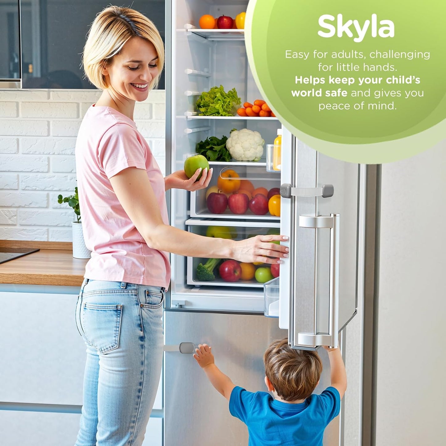 Baby Proofing Child Safety Locks (16 Pack) by Skyla Homes - The Safest, Quickest and Easiest 3M Adhesive Cabinet Latches, No Screws & Magnets, Multi-Purpose for Furniture, Kitchen, Ovens, Toilet Seats