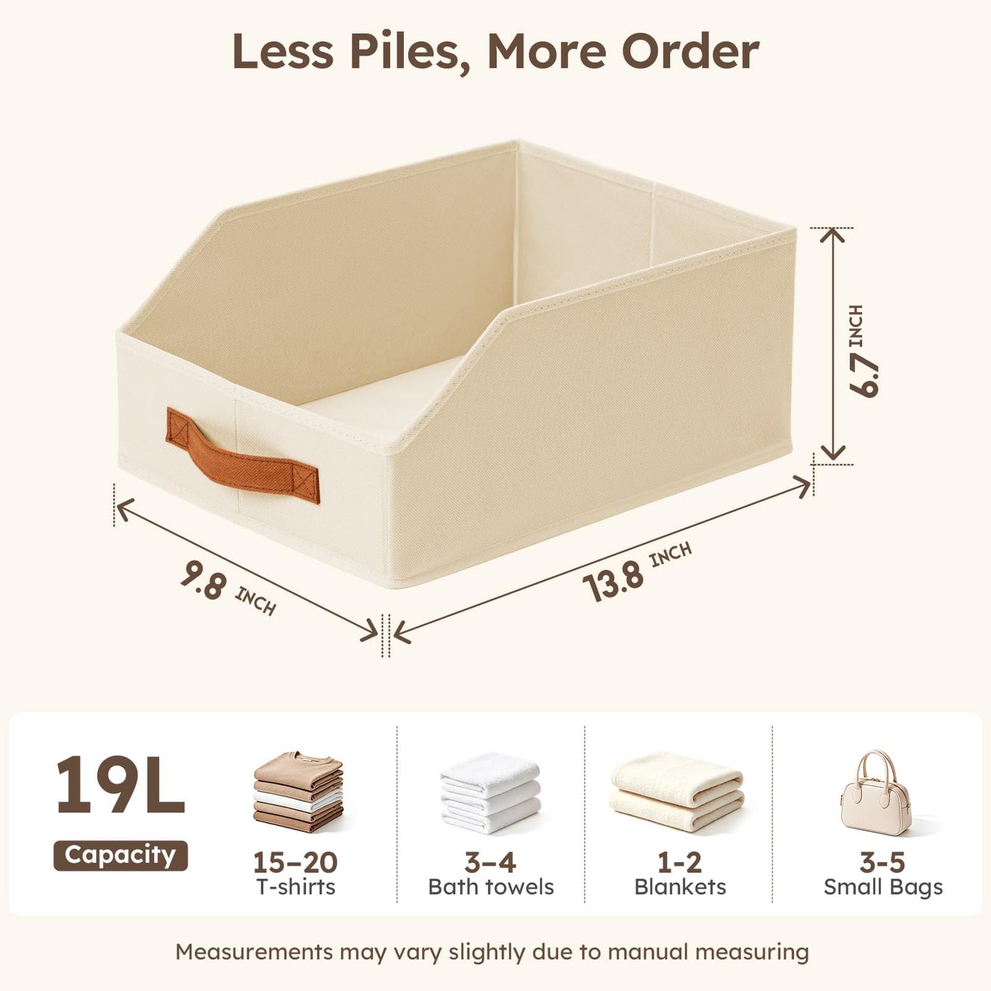 Homsorout Fabric Storage Bins for Organizing - 6 Pack Large Trapezoid Collapsible Storage Bins with
