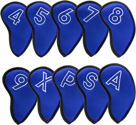 Montela Golf Iron Covers,Golf Iron Head Covers Mesh Golf Iron Covers Set 10pcs Golf Iron