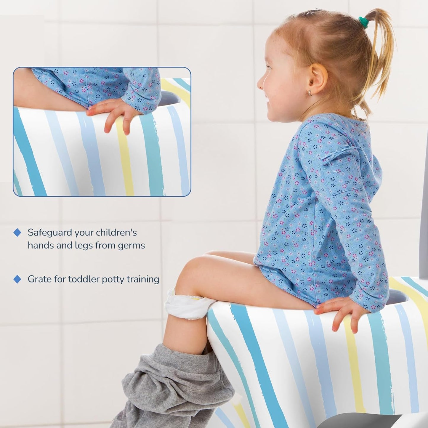 Toilet Seat Covers Disposable, Large Waterproof Potty Covers for Toddlers, Kids, and Adults, Toddler Potty Training for Public Restroom, Airplane, Trip, Individually Wrapped for Travel (Wave)