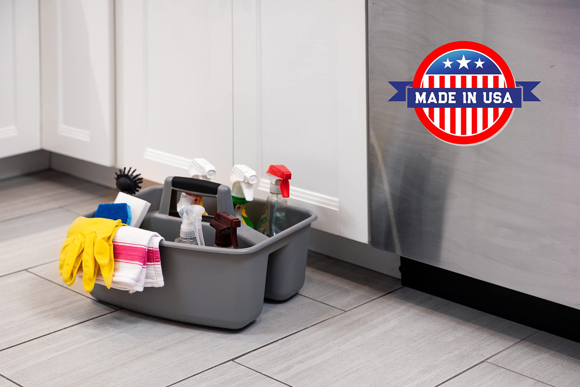 Mighty Tuff Rough and Rugged All-Purpose Cleaning Caddy, Grey/Black 2 Count (CD0170)