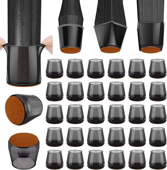 BALEINE 32 Pack Silicone Chair Leg Floor Protectors, Stool Leg Protectors Cap, Non-Slip Chair Leg