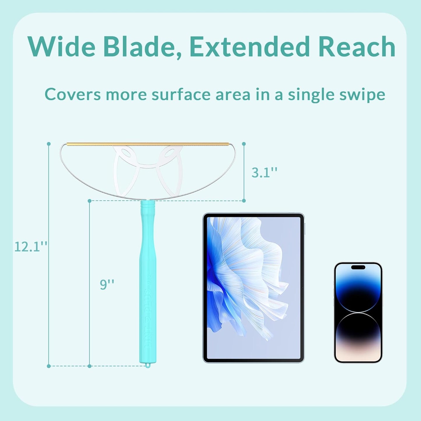 220mm-Blade-LINTPLUS Pet Hair Remover Max for Large Areas x2 Bigger Than Pro(Dog Hair Remover) - Deep Cleaner Pro Cat Hair Remover Multi Fabric Pet Hair Removal Tool&Carpet Rake