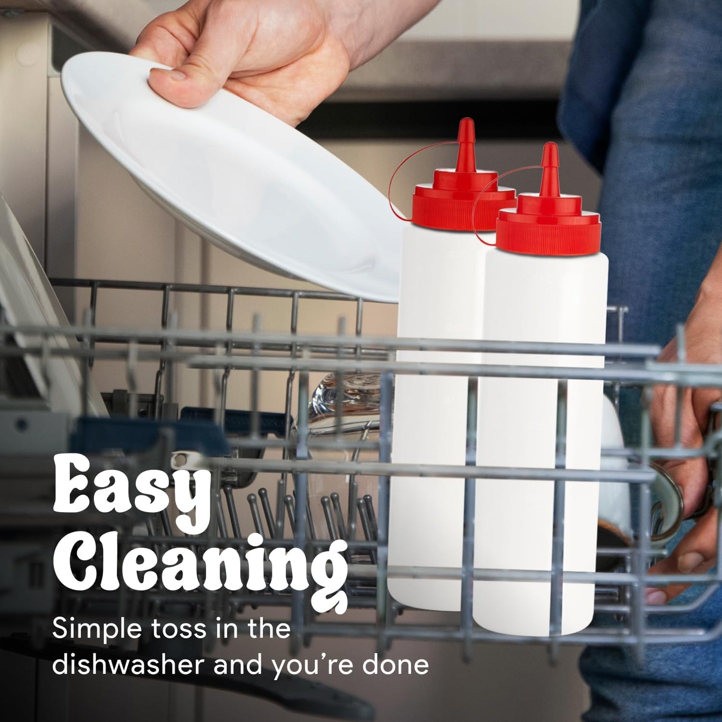 Norcalway 16 oz Condiment Squeeze Bottles for Sauces - Leak Proof - 6 Pack