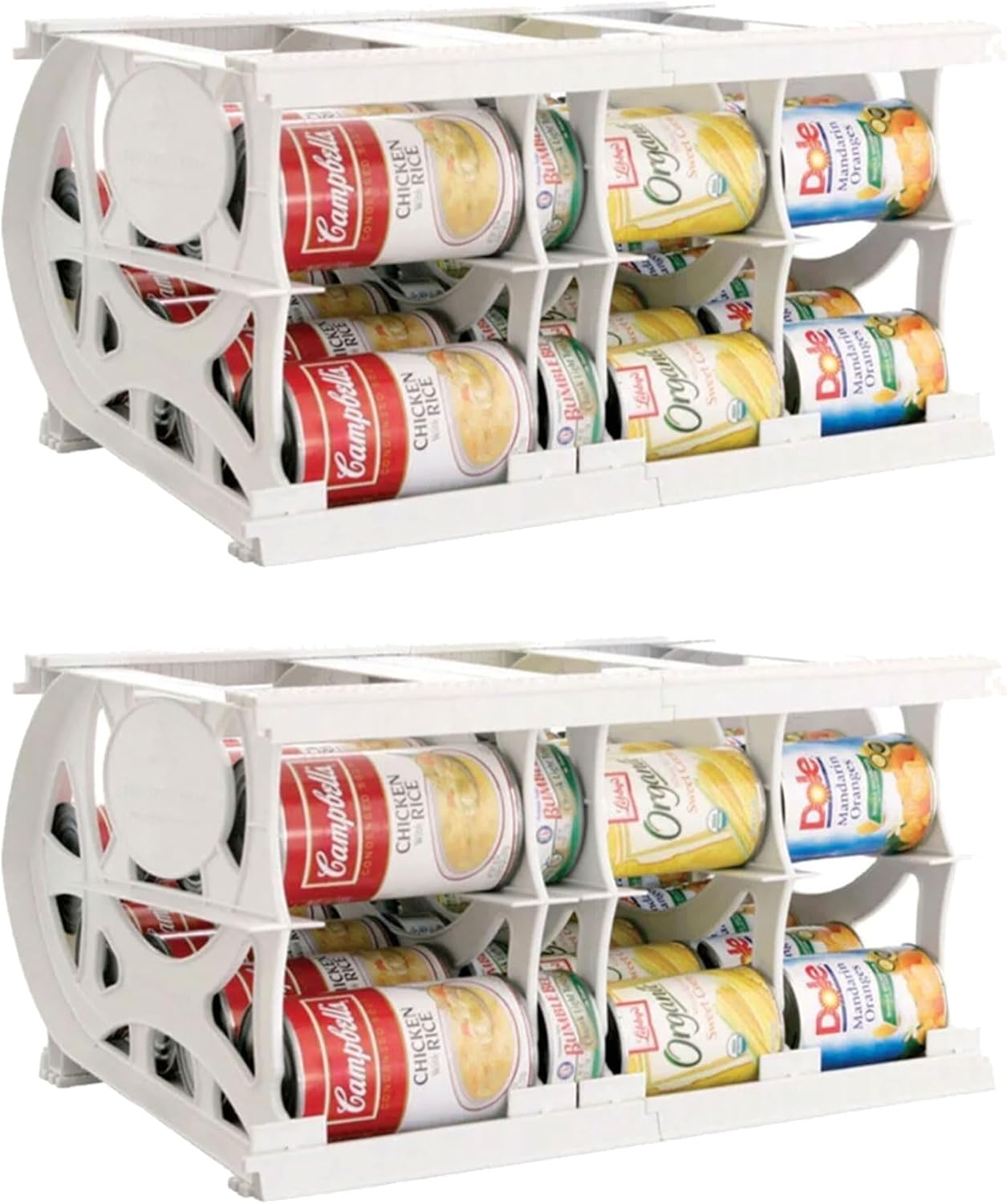 Shelf Reliance Cansolidator Pantry - 2-Pack Can Organizer for Pantry, Stackable Soda Can Storage for Kitchen, Holds 40 Cans of Food or Soda