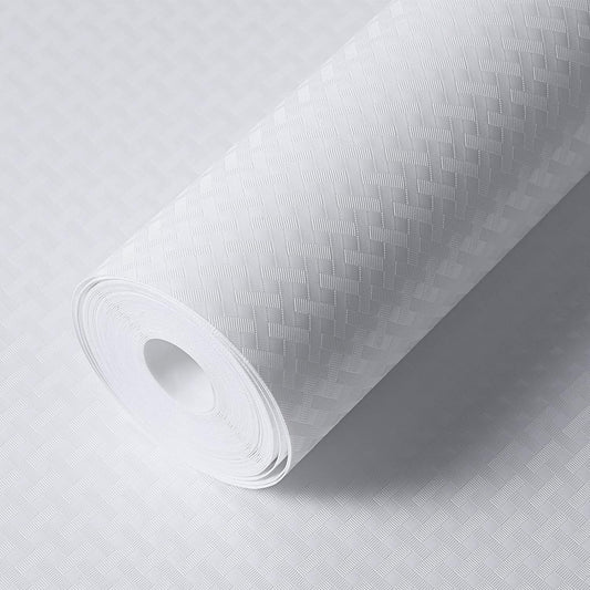 Shelf Liners for Kitchen Cabinets Refrigerator Liners Waterproof & Oil-Proof Kitchen Cupboard Liner Non-Slip Drawer Mats EVA Material Non Adhesive Fridge Liner for Shelves-White 23.6 x 236.2 Inches