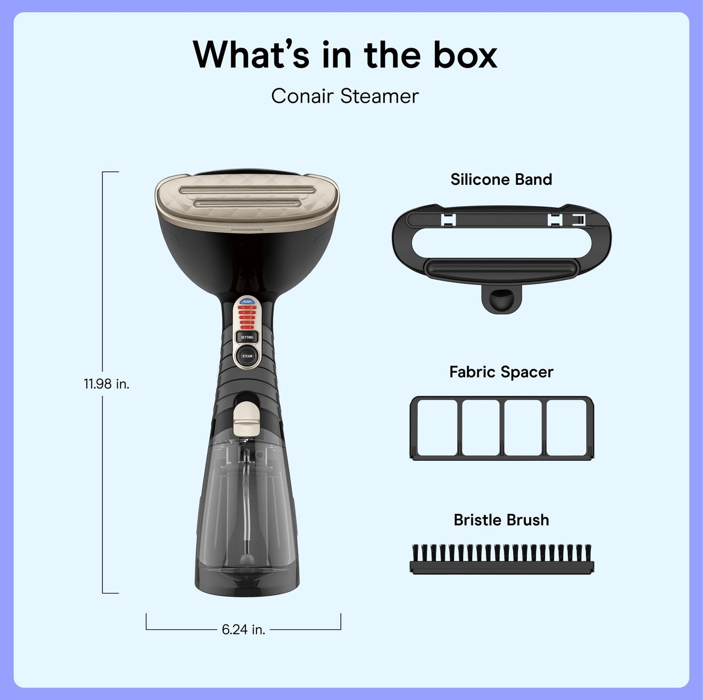 Conair Handheld Garment Steamer for Clothes, Turbo ExtremeSteam 1875W Fabric Steamer, Portable