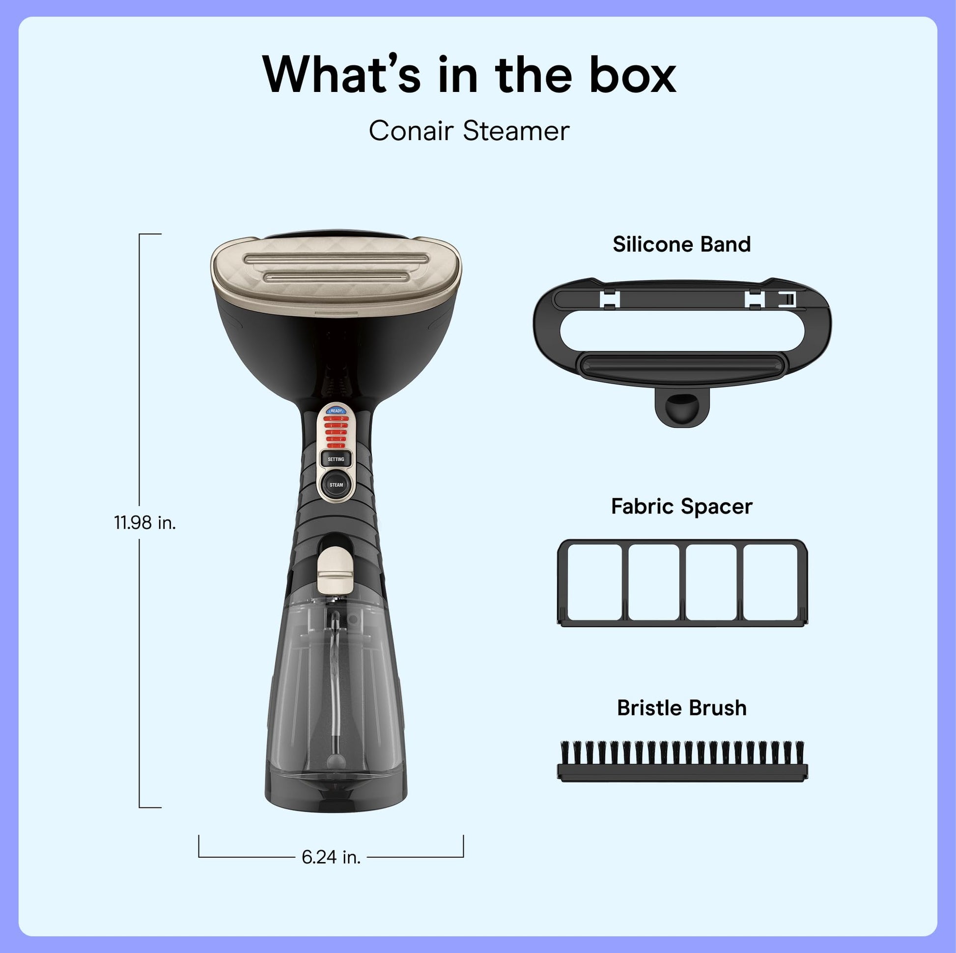 Conair Handheld Garment Steamer for Clothes, Turbo ExtremeSteam 1875W Fabric Steamer, Portable