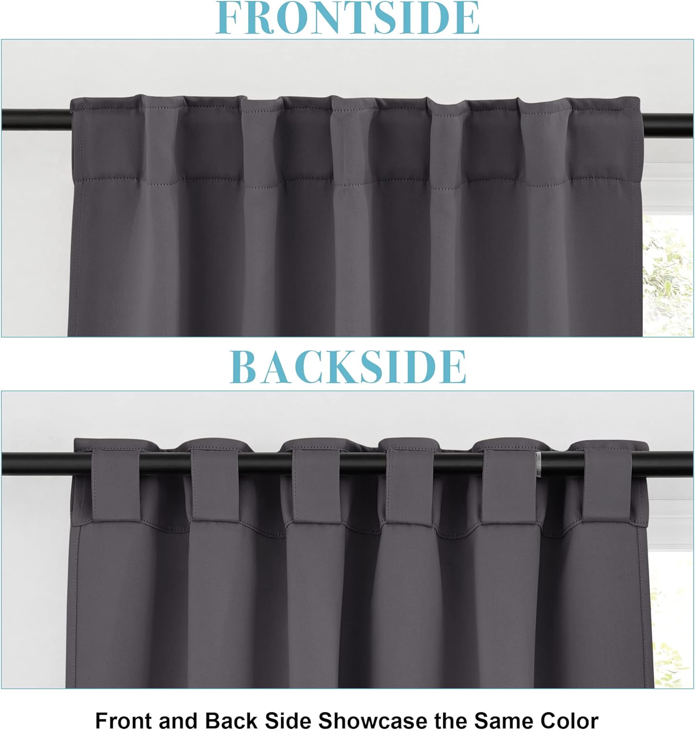 RYB HOME Bathroom Curtains Blackout - Thermal Insulating Privacy Small Window Curtains Short for Bedroom Basement Kitchen Kids Nursery Closet Cabinet, Wide 42 x Long 30 inches, 2 Panels, Grey