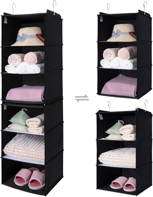 GRANNY SAYS 6-Shelf Hanging Organizer for Closet, Separable to 2 Pack 3-Shelf Hanging Shelves