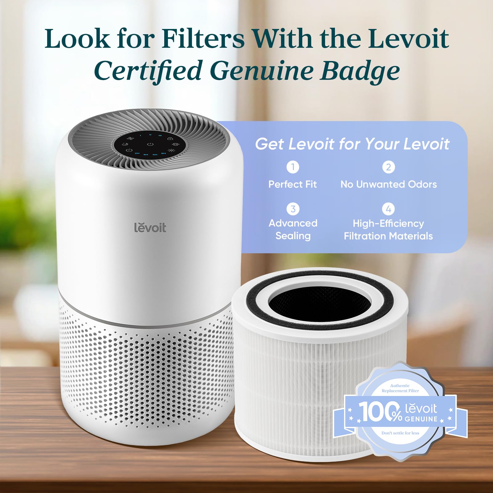 LEVOIT Air Purifier for Home Allergies and Pets Hair Smokers in Bedroom, H13 True HEPA Filter, 24db