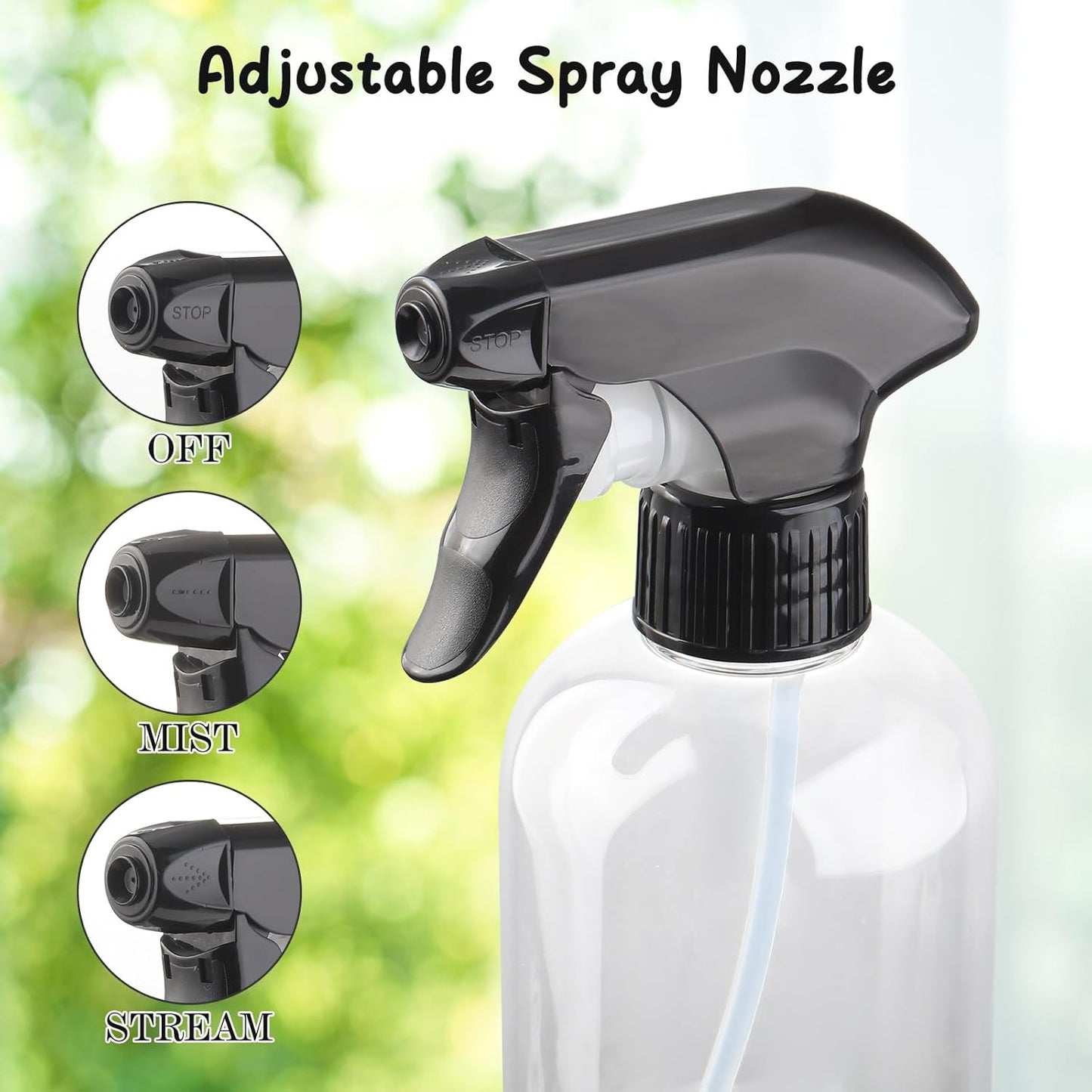 Bynccea Spray Bottle Empty Spray Bottles PET -10 oz/300 ml Plastic Water Sprayer bottles Refillable Containers Fine Mist Small Spray Bottles for Cleaning Solutions, Cooking, Hair