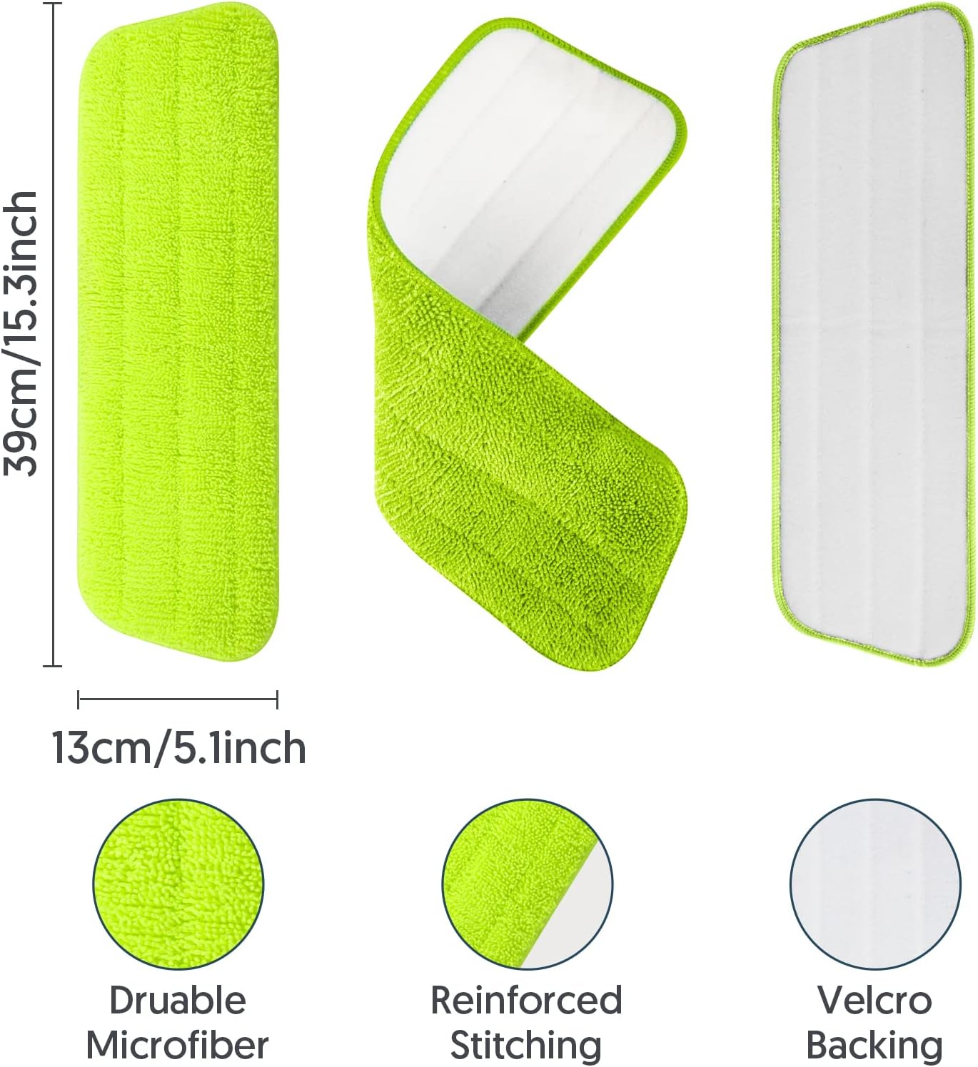 7 Count Reusable Microfiber Mop Pads for Swiffer PowerMop- MEXERRIS PowerMop Refills Hard Wood Floor Mop Pads Machine Washable, Wet Dry Dust Mop Pads Replacement for 13''-15'' Spray Wet Mops
