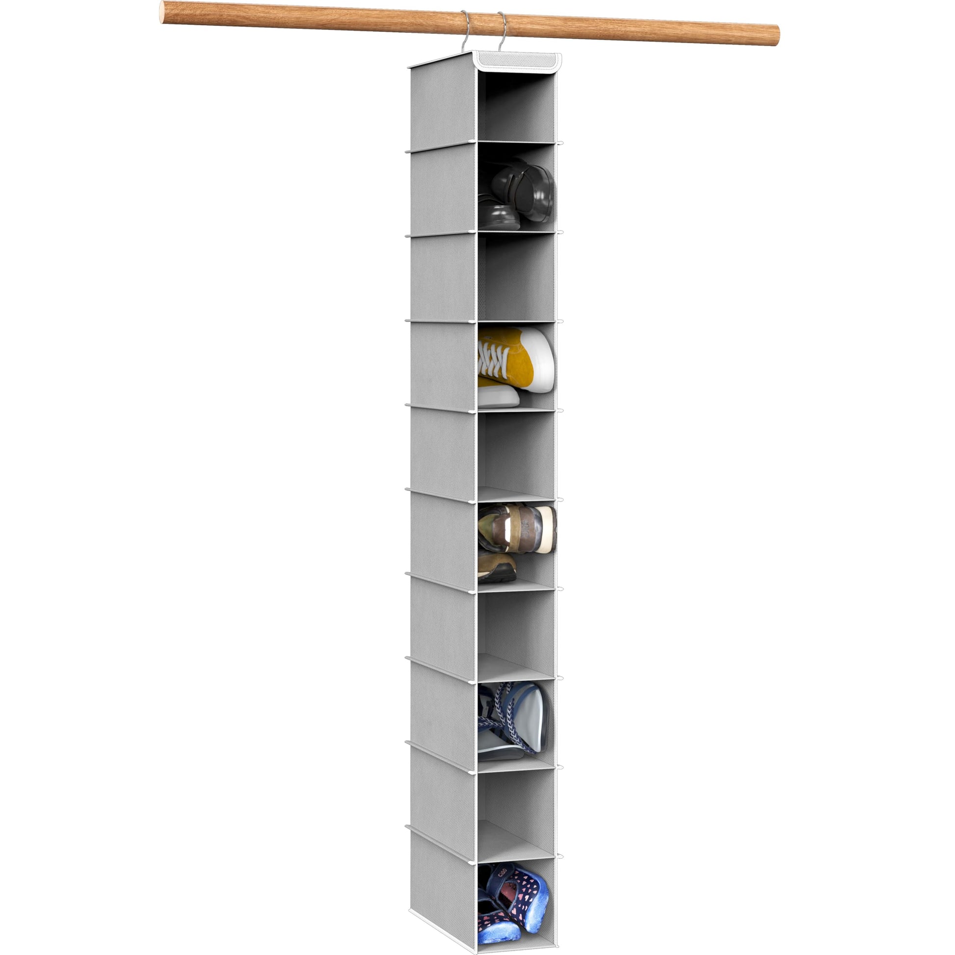 Simple Houseware 10 Shelves Closet Hanging Shoe Organizer, Gray