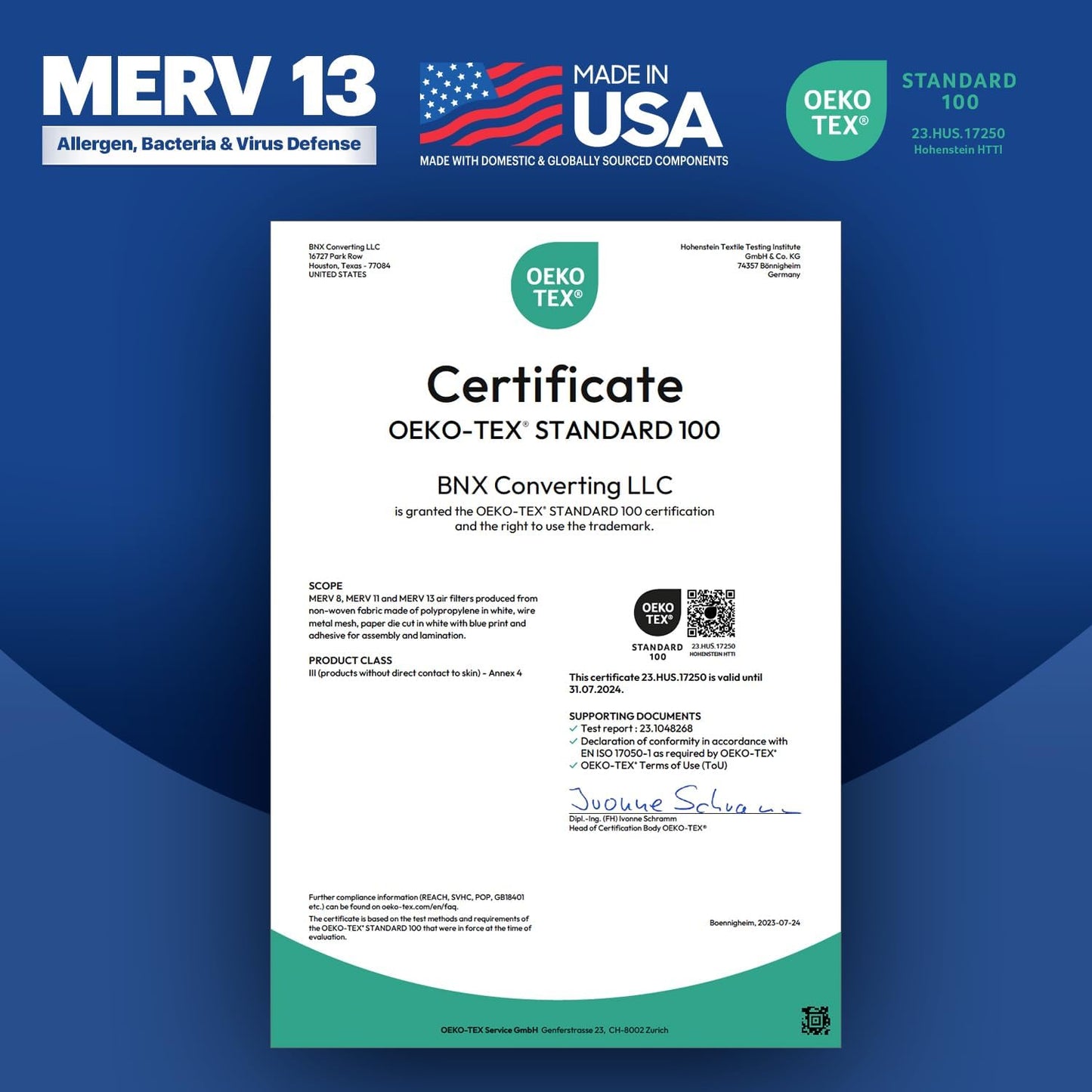 BNX TruFilter 16x25x5 (15.88’’ x 24.88’’ x 4.38‘’ Compatible with Honeywell 4”) MERV 13 Air Filter (2-Pack) - MADE IN USA - HVAC AC Furnace Filters, Allergies, Mold, Bacteria, Smoke, MPR 1900 FPR 10