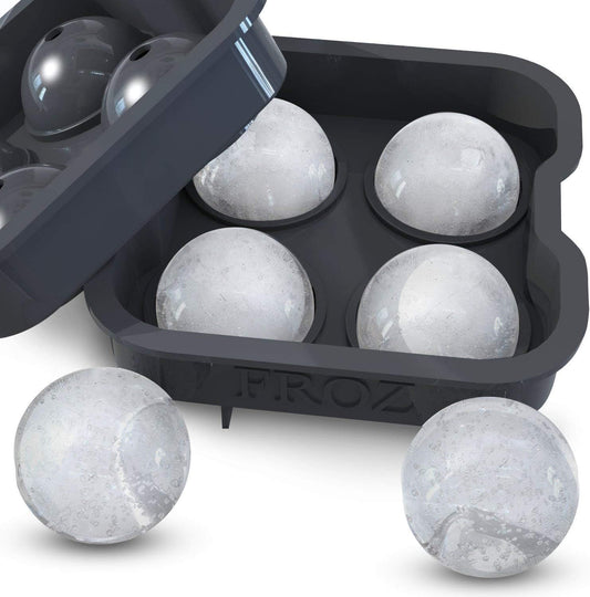 Housewares Solutions Froz Ice Ball Maker – Novelty Food-Grade Silicone Ice Mold Tray With 4 X 4.5cm