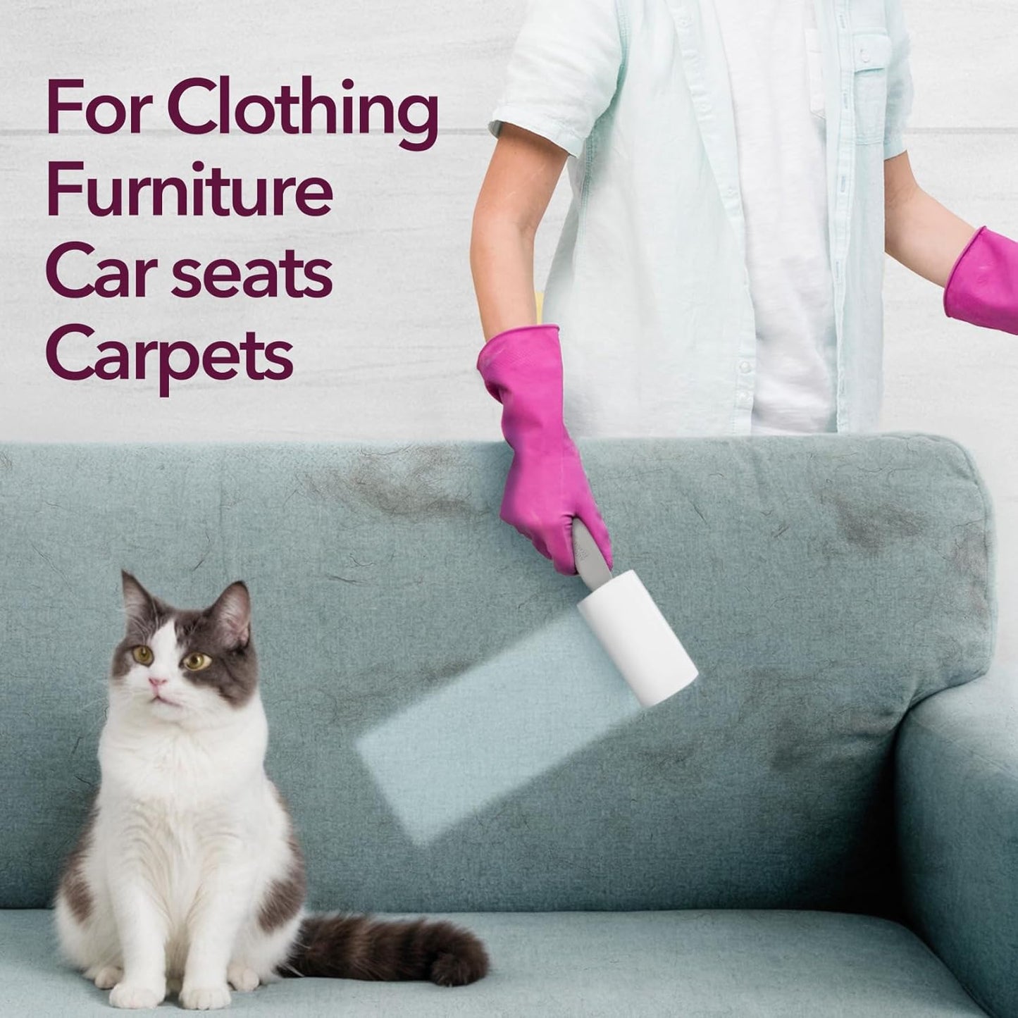 MEIQIHOME Lint Rollers for Pet Hair Extra Sticky, 440 Sheets Value Set Lint Roller with 2 Upgraded Handles, 4 Rollers Portable Pet Lint Remover for Clothes, Furniture, Carpet, Dog & Cat Hair Removal