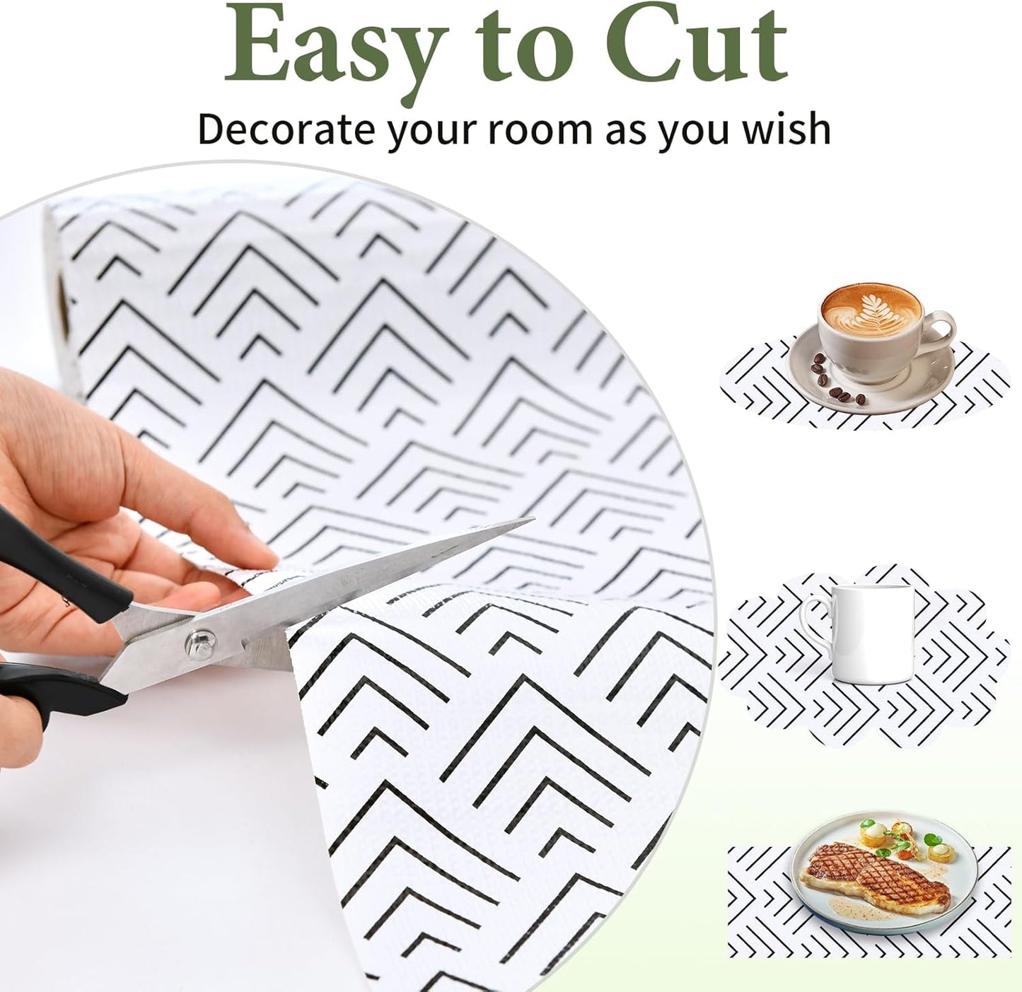 Shelf Liner for Kitchen Cabinets Non Adhesive Drawer Liner Non-Slip Thickened Shelf Liner Paper Strong Easy to Clean for Tool Box Refrigerator with Knife and Tape Measure, Black Arrow, 11.8 x 118 in