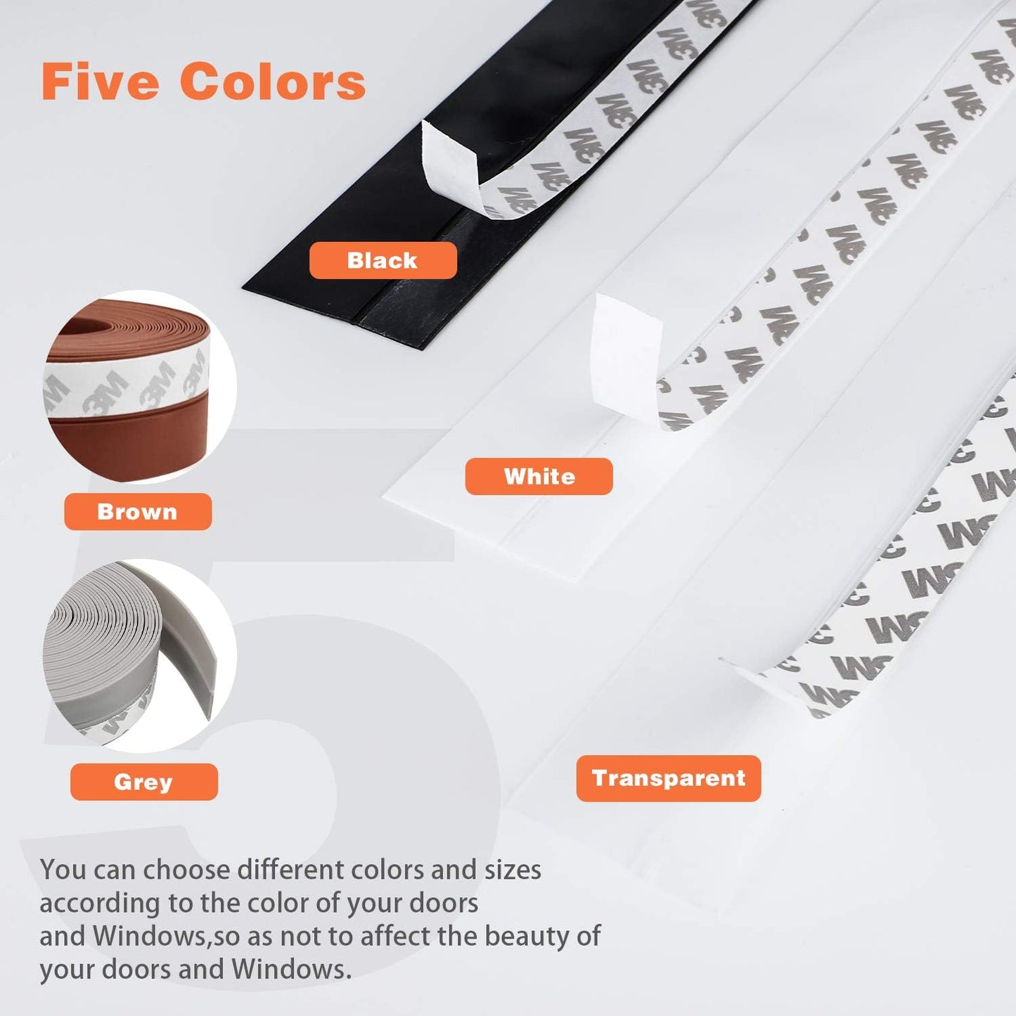 26 Feet Silicone Seal Strip, Weather Stripping Seal Tape for Door, Window & Shower Glass Gaps (White, 25MM)