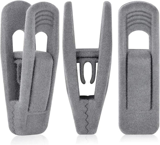 Grey Velvet Hangers Clips (80-Pack), Non-Slip Strong Velvet Hangers Clips for Velvet Skirt Hangers