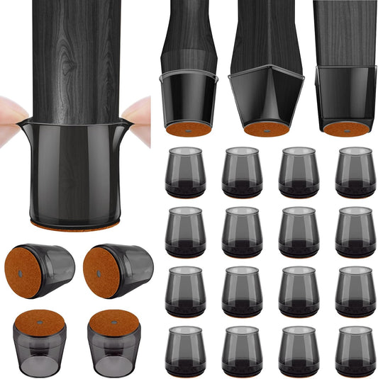BALEINE 16 Pack Silicone Chair Leg Floor Protectors, Stool Leg Protectors Cap, Non-Slip Chair Leg
