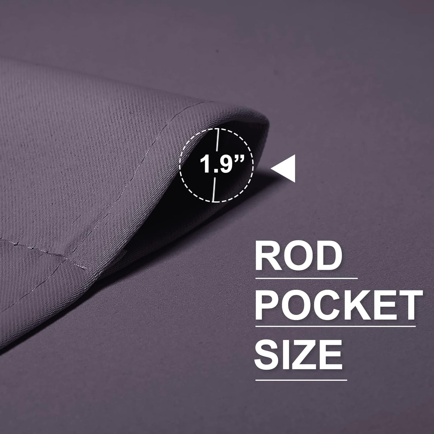 RYB HOME Blackout Curtains for Bedroom - Thermal Insulating Privacy Window Curtains for Kids Nursey Dining Bathroom Home Office Decor, Width 42 x Length 45 inches, Greyish Purple, 2 Panels